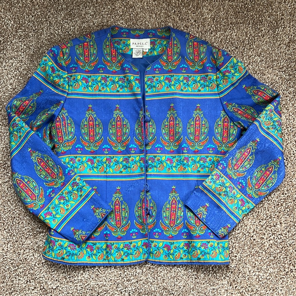 Adrienne Papéll 8P Jacket 100% Silk/Acetate (Gorgeous)